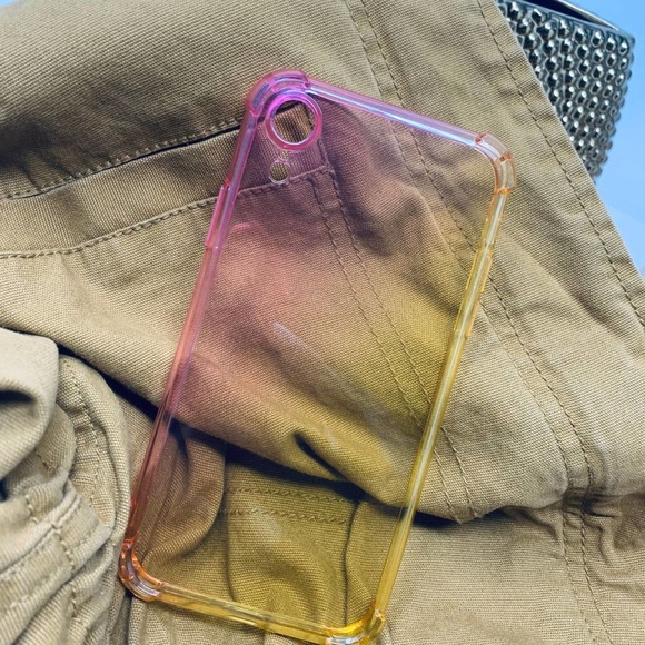 iPhone XS Max Case Yellow Pink Ombre Clear Cover NEW - Picture 2 of 7